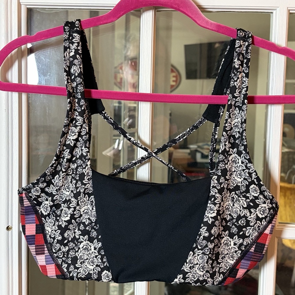 FP Movement Free People Mixed Print Strappy Sports Bra Boho Medium Floral